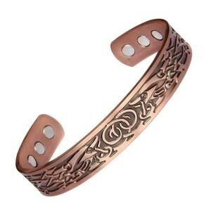 European American Copper Simple Double Ring Pattern Magnet Energy Bracelet‎